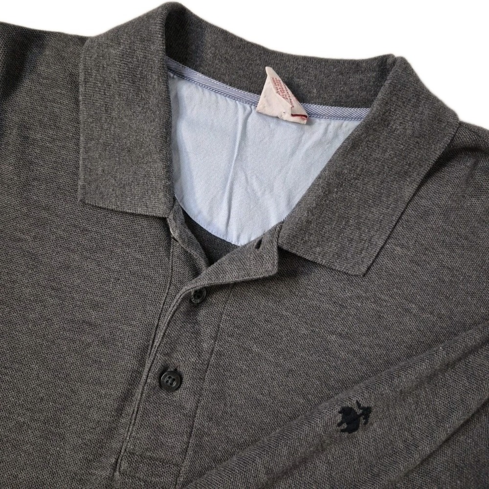 Brooks Brothers Performance Polo Shirt Mens XL Gray Long‎ Sleeve Logo Preppy